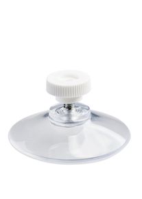 1 Thumb screw suction cups 40 mm | M4, 6 mm long | knurled nut made of white plastic, soft PVC, transparent