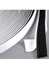 Hook tape self-adhesive, for hook and loop fasteners (roll with 25 m) 16 mm | black, nylon|polyester