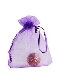 50 Organza bags with satin ribbon-drawstring purple | 75 x 100 mm