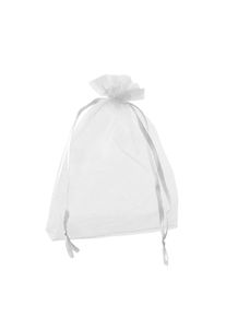 50 Organza bags with satin ribbon-drawstring white | 100 x 150 mm