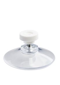1 Thumb screw suction cups 40 mm | M4, 6 mm long | knurled nut made of white plastic, soft PVC, transparent