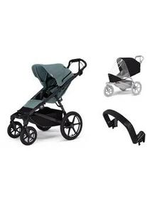 Stadt-Kinderwagen Thule Urban Glide 4-wheel Mid blue + Sicherheitsbügel + Regenschutz - Blau