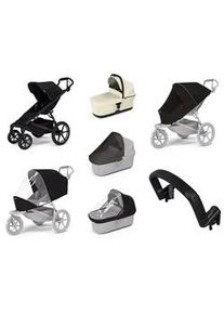 Stadt-Kinderwagen Thule Urban Glide 4-wheel Black + Bassinet Soft beige SET 7in1 - Schwarz