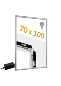 Cadre clic-clac LED, aluminium, B1, argent