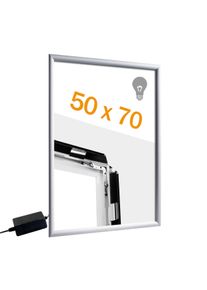 Cadre clic-clac LED B2, aluminium, argent