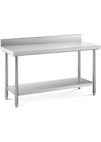 ROYAL CATERING Table Adossée Inox Avec Étagère Professionnelle Plan De Travail 15060 cm 159 kg