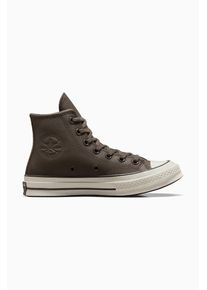 Converse tenisi de piele Chuck 70 culoarea maro, A12347C