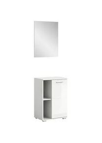 Mid.you Garderobe , Weiß Hochglanz , Glas, Holzwerkstoff , 2-teilig , 55x191x37 cm , FSC Mix , Garderobe, Garderoben-Sets & Garderoben-Serien