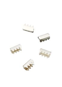 100 Metal cord clips, 9 x 4.4 x 5.5 mm, nickel-plated, silver