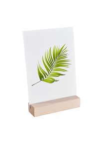 1 Card holder wood 100 mm | white | straight insertion slot | oiled, beech wood