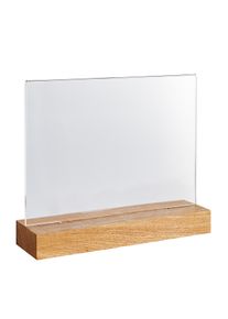 1 Acrylic sign holder with wood base Oak | A5 | landscape, acrylic (PMMA)