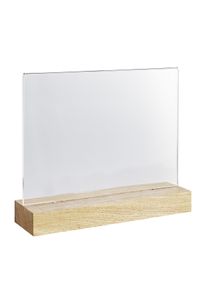 1 Acrylic sign holder with wood base Pine | A5 | landscape, acrylic (PMMA)|pine wood
