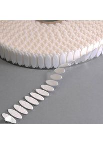 100 Pair - Hook and loop fasteners, coins, oval white | 100 pairs, nylon|polyester