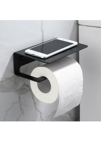 Meykoers - Porte-papier Toilette avec étagère ,Acier inoxydable Porte Papier hygiénique sans Percage, Auto-Ddhésif Porte Papier Hygienique pour salle