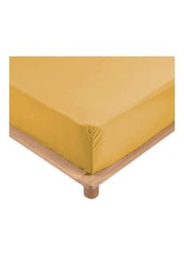 Vendorflair - Drap Housse Percale - Bonnet 30 Cm - Plusieurs Tailles - Plusieurs Coloris - 160x200cm - jaune homeflair