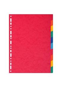 Exacompta - Cod. 1410E - Divisori per raccoglitori ad anelli con 10 tasti neutri - Cartoncino lustré 225 g/mq multicolore - A4 - 10 pezzi