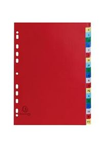 Exacompta - Cod. 94E - Divisori per raccoglitori ad anelli con 20 tasti alfabetici A-Z - Frontespizio stampabile - Ppl multicolore - A4 - 20 pezzi