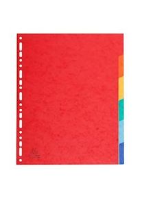 Exacompta - Cod. 2606E - Divisori per raccoglitori ad anelli con 6 tasti neutri - Cartoncino lustré rigido 400 g/mq multicolore - A4 maxi - 25 pezzi
