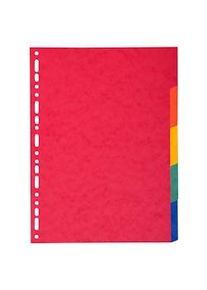 Exacompta - Cod. 1405E - Divisori per raccoglitori ad anelli con 5 tasti neutri - Cartoncino lustré 225 g/mq multicolore - A4 - 25 pezzi