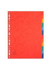 Exacompta - Cod. 1412E - Divisori per raccoglitori ad anelli con 12 tasti neutri - Cartoncino lustré 225 g/mq multicolore - A4 - 25 pezzi