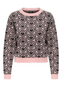 Only Sweter 'ONLBetty' dla kobiet różowy pudrowy / czarny Rozmiar XS
