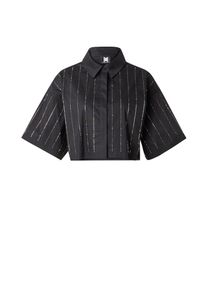 Karo Kauer Bluse Damen schwarz / silber Größe XS