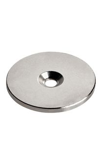 5 Metal disc with bore and counterbore 42 mm, steel, silver