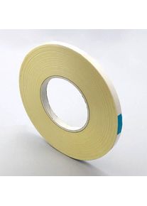 50 m Double-sided adhesive PET tape, strong acrylic adhesive, white paper cover, TL21 9 mm, transparent