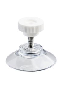 1 Thumb screw suction cups 30 mm | M4, 10 mm long | knurled nut made of white plastic, soft PVC, transparent
