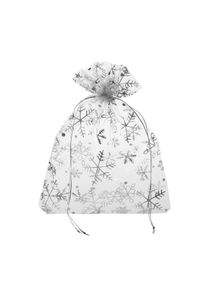 10 Christmas organza bags | Snowflake/ice crystal