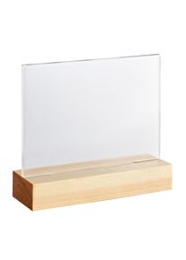 1 Acrylic sign holder with wood base Pine | A6 | landscape, acrylic (PMMA)