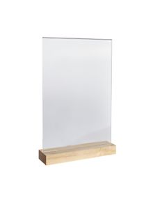 1 Acrylic sign holder with wood base Pine | A4 | Portrait, acrylic (PMMA)|pine wood