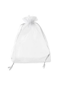 50 Organza bags with satin ribbon-drawstring white | 75 x 100 mm