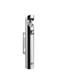 1 Wall-mounted ashtray, stainless steel, matt silver, stainless steel AISI304, stainless steel|silver