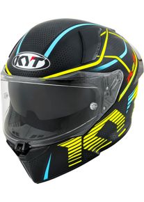 KYT R2R Concept, integraalhelm , kleur: Mat Zwart/Turquoise/Geel , maat: XS
