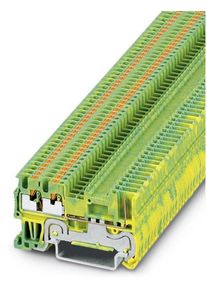 50 St&uuml;ck Phoenix Contact PT 1,5/S-TWIN/1P-PE Dreistock-Schutzleiterklemme Schutzleiter-Reihenklemme Polzahl 3 0,14mm&sup2; 1,5mm&sup2; gr&uuml;n gelb