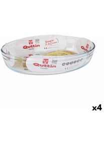 Quttin - Plat de Four Transparent verre Oblongue 2,2 l 30,1 x 20,9 x 6,3 cm (4 Unités)