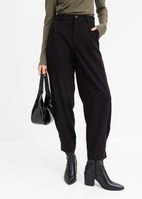 Tapered 7/8-Hose, schwarz, Größe 48, Viskose, bonprix