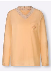 wäschepur Dames Pyjama in apricot ,maat 36/38, Witt, 100% Katoen