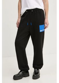 Karl Lagerfeld Jeans pantaloni de trening din bumbac culoarea negru, cu imprimeu, A1W10004
