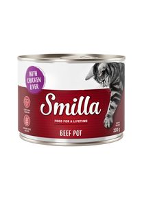 Smilla Rundvlees 6 x 200g Katten.- Rund met Kippenlever