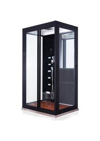 Douche vapeur avec cascade et sauna vapeur luxory - 120 x 90 cm noir - Home Deluxe