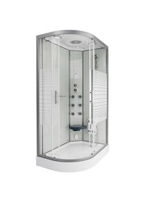 Douche à vapeur avec cascade et sauna à vapeur white pearl Couleur : Blanc, Taille : 120 x 80 cm Gauche - Home Deluxe