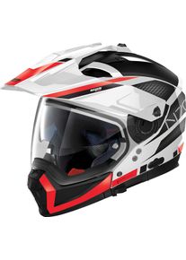 Nolan N70-2 X Earthquake N-Com, modulaire helm , kleur: Zwart/Wit/Rood , maat: L