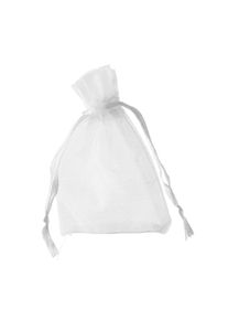 50 Organza bags with satin ribbon-drawstring white | 50 x 70 mm