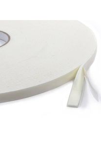 25 m Double-sided foam adhesive PE tape, white, 3 mm thick, strong adhesive, EL300 12 mm