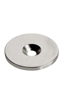 5 Metal disc with bore and counterbore 34 mm, steel, silver