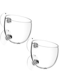 Lntyq - Lot de 2 pots d'aquarium en verre - avec ventouses - Support pour plantes aquatiques - Accessoires pour la variété de la végétation aquatique