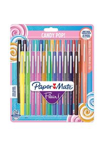 Paper Mate Flair Filzstifte | mittlere Spitze (0,7mm) | Candy POP Farben | 24 Stück