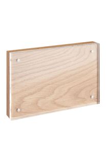 1 Magnetic photo frame acrylic/oak 100 x 150 mm, acrylic (PMMA), transparent|Oak